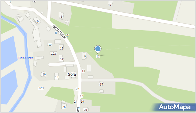 Ostrowy nad Okszą, Brzozowa, 11, mapa Ostrowy nad Okszą