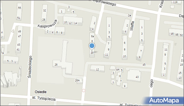 Oświęcim, Broniewskiego Władysława, 10, mapa Oświęcimia