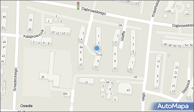 Oświęcim, Broniewskiego Władysława, 7c, mapa Oświęcimia