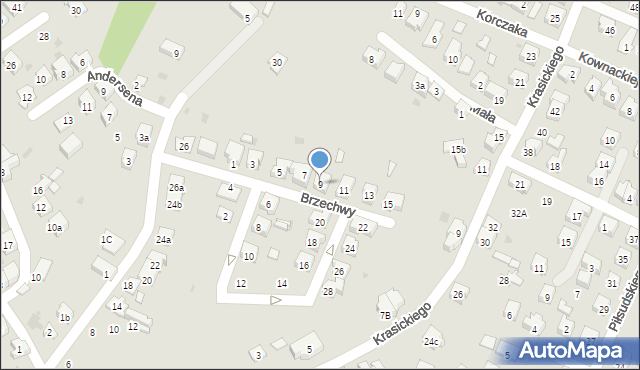 Oświęcim, Brzechwy Jana, 9, mapa Oświęcimia