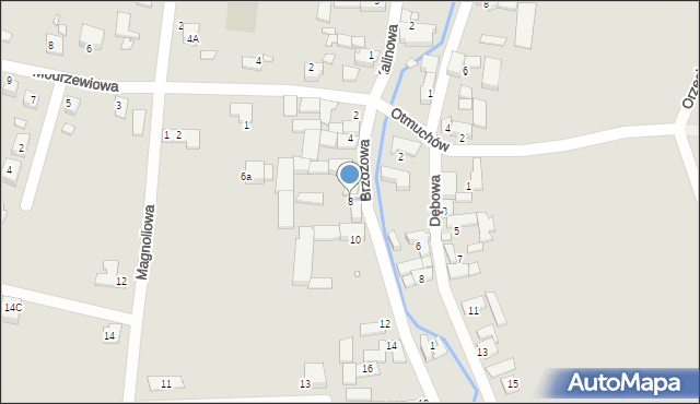 Otmuchów, Brzozowa, 8, mapa Otmuchów