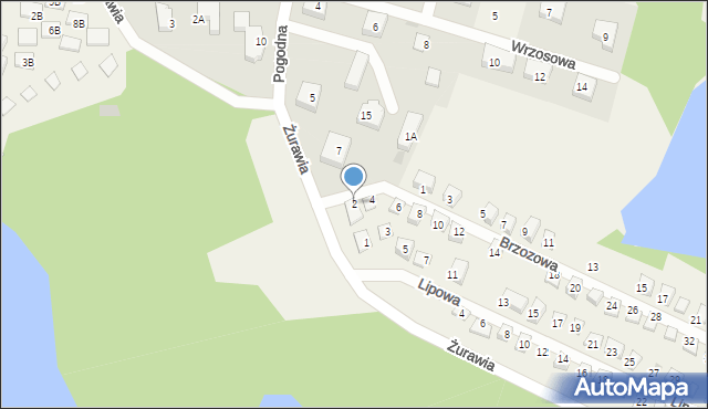 Otomin, Brzozowa, 2, mapa Otomin