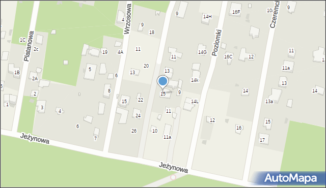 Otrębusy, Brzozowa, 15, mapa Otrębusy