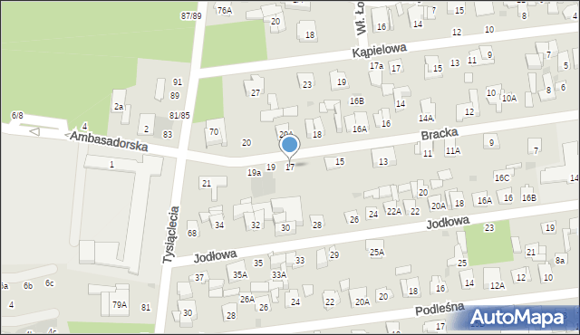 Otwock, Bracka, 17, mapa Otwock