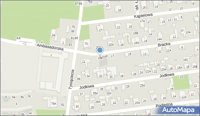Otwock, Bracka, 19a, mapa Otwock
