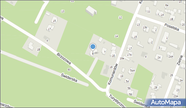 Otwock, Brzozowa, 6, mapa Otwock