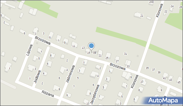 Ożarów, Brzozowa, 17, mapa Ożarów