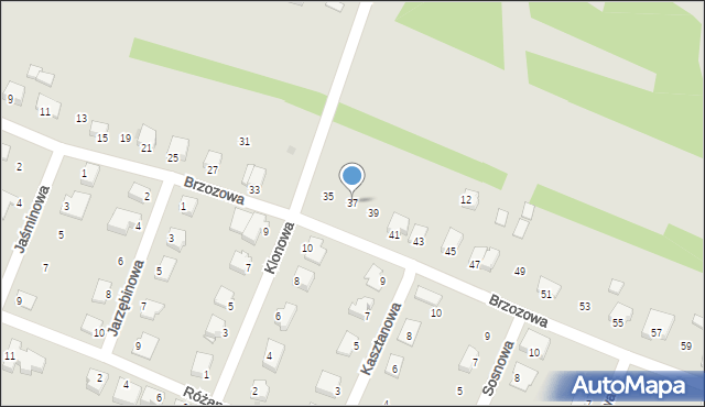 Ożarów, Brzozowa, 37, mapa Ożarów