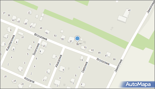 Ożarów, Brzozowa, 59, mapa Ożarów