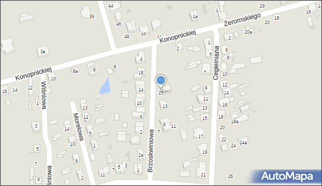 Ozorków, Brzoskwiniowa, 15, mapa Ozorków