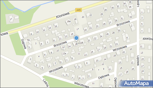 Palaty, Brzozowa, 16, mapa Palaty