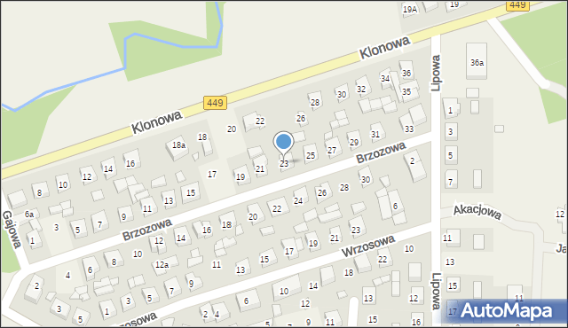 Palaty, Brzozowa, 23, mapa Palaty