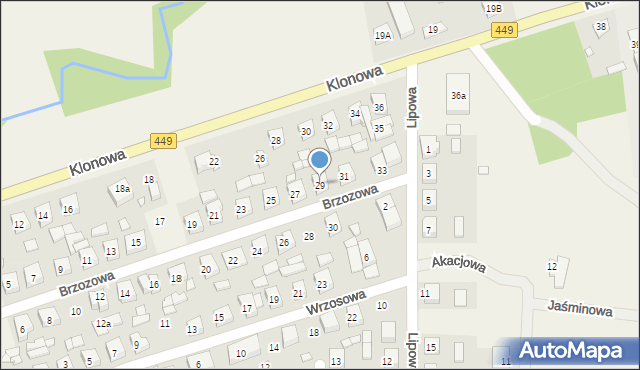 Palaty, Brzozowa, 29, mapa Palaty