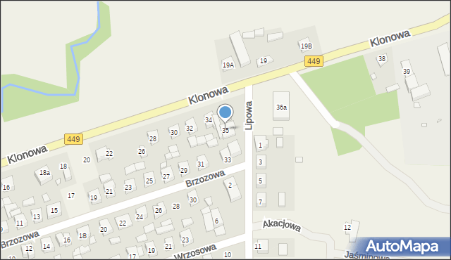 Palaty, Brzozowa, 35, mapa Palaty