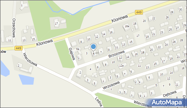 Palaty, Brzozowa, 5, mapa Palaty