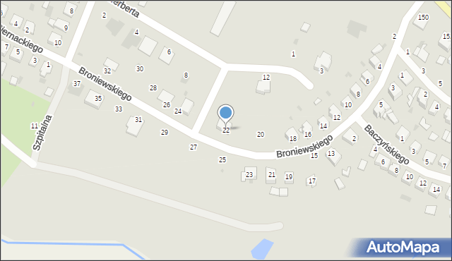 Parczew, Broniewskiego, 22, mapa Parczew