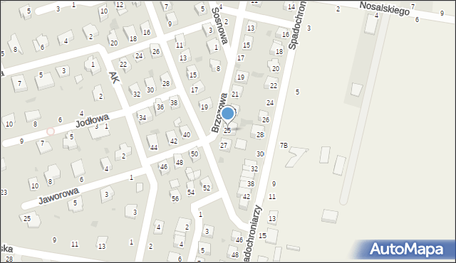 Parczew, Brzozowa, 25, mapa Parczew