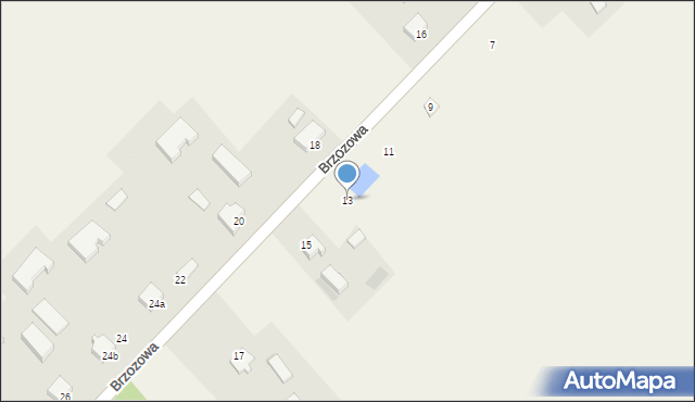 Parszewo, Brzozowa, 13, mapa Parszewo