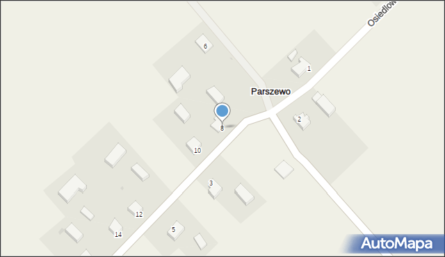 Parszewo, Brzozowa, 8, mapa Parszewo
