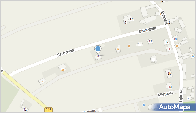 Paterek, Brzozowa, 4, mapa Paterek