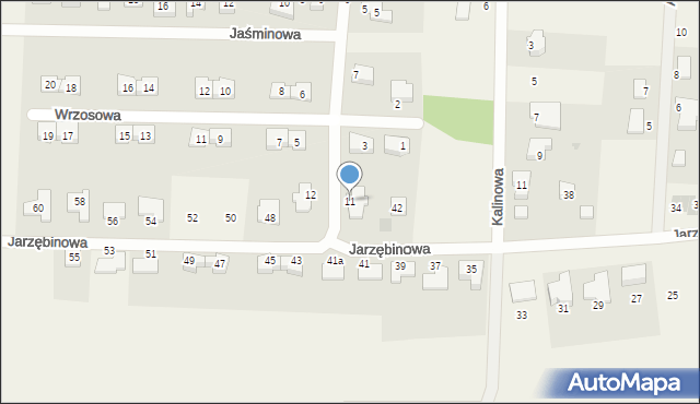 Pęgów, Brzozowa, 11, mapa Pęgów