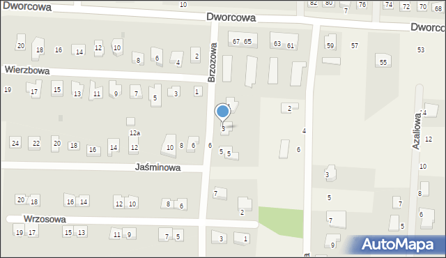 Pęgów, Brzozowa, 3, mapa Pęgów