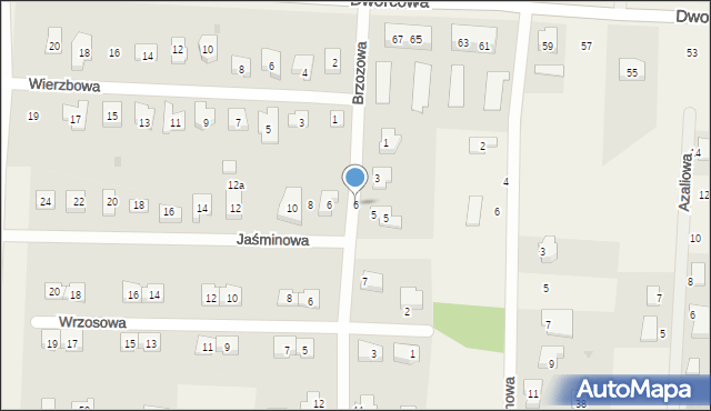 Pęgów, Brzozowa, 6, mapa Pęgów