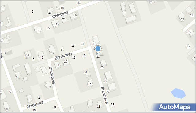 Pępowo, Brzozowa, 21, mapa Pępowo