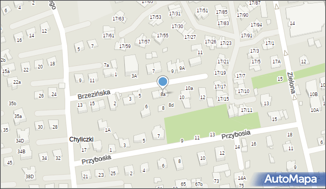 Piaseczno, Brzezińska, 8a, mapa Piaseczno