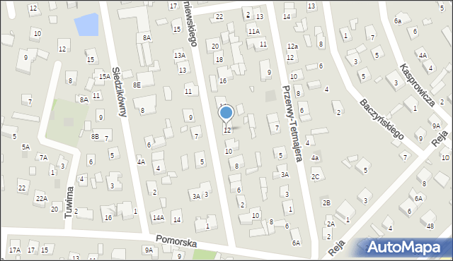 Piaseczno, Broniewskiego, 12, mapa Piaseczno