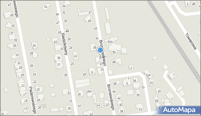 Piaseczno, Broniewskiego, 37, mapa Piaseczno