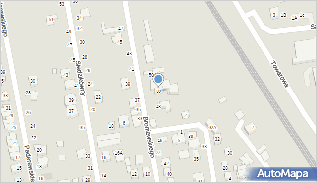 Piaseczno, Broniewskiego, 50, mapa Piaseczno