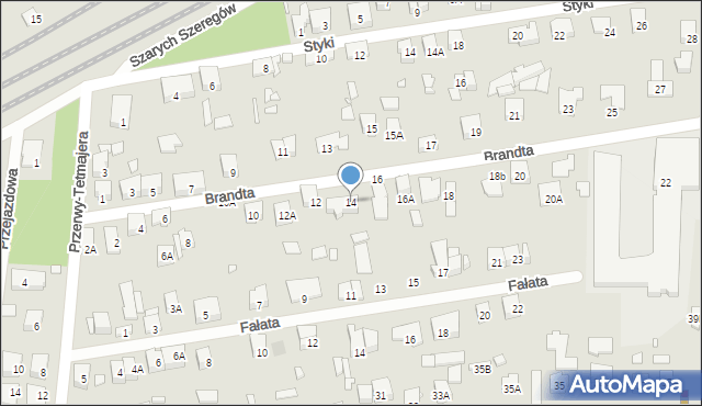 Piastów, Brandta Józefa, 14, mapa Piastów