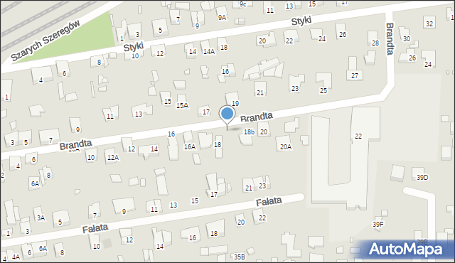 Piastów, Brandta Józefa, 18a, mapa Piastów