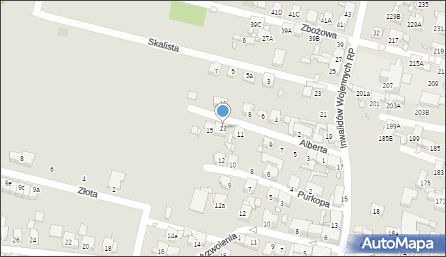 Piekary Śląskie, Brata Alberta, 13, mapa Piekary Śląskie