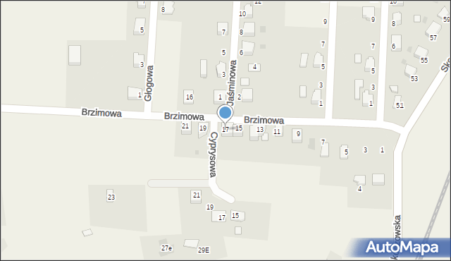 Pierściec, Brzimowa, 17, mapa Pierściec