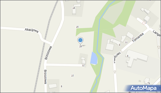 Pierściec, Brzozowa, 14, mapa Pierściec