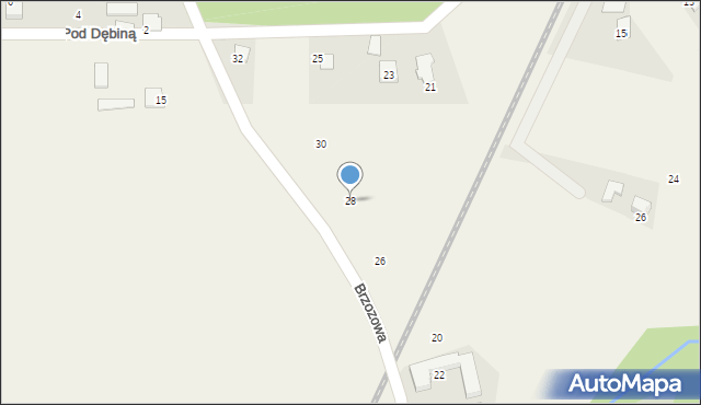 Pierściec, Brzozowa, 28, mapa Pierściec