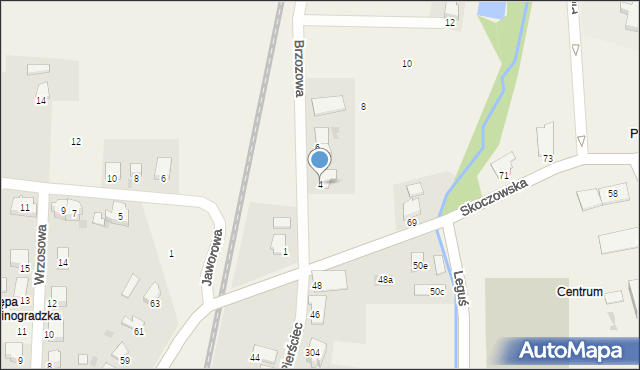 Pierściec, Brzozowa, 4, mapa Pierściec