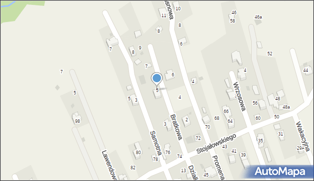 Pietrzykowice, Bratkowa, 5, mapa Pietrzykowice