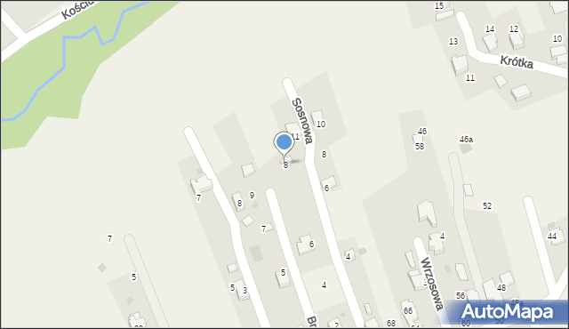 Pietrzykowice, Bratkowa, 8, mapa Pietrzykowice