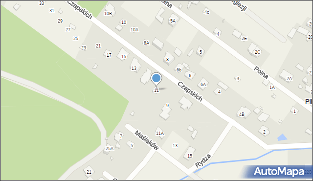 Pilawa, Braci Czapskich, 11, mapa Pilawa