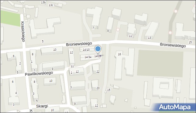 Piotrków Trybunalski, Broniewskiego Władysława, 14/26, mapa Piotrków Trybunalski