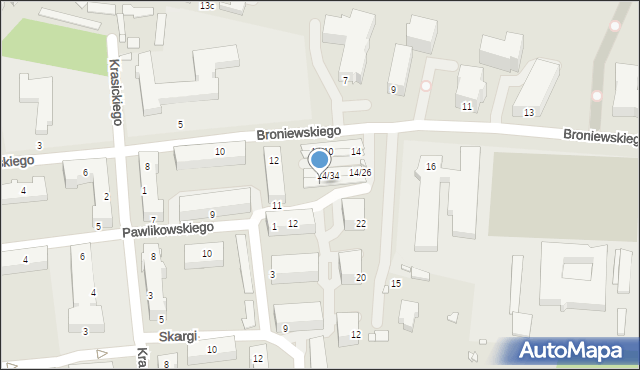 Piotrków Trybunalski, Broniewskiego Władysława, 14/43, mapa Piotrków Trybunalski