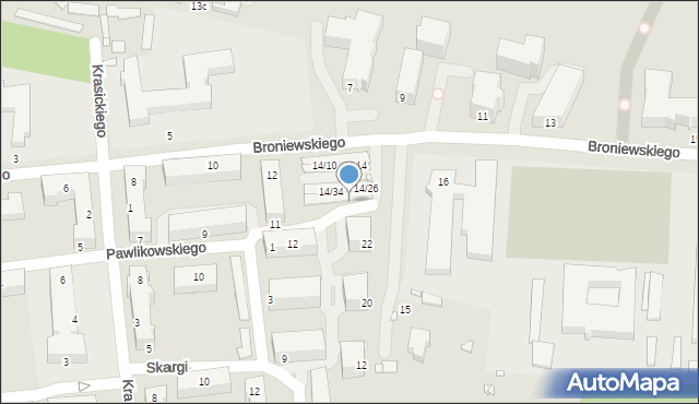 Piotrków Trybunalski, Broniewskiego Władysława, 14/49, mapa Piotrków Trybunalski
