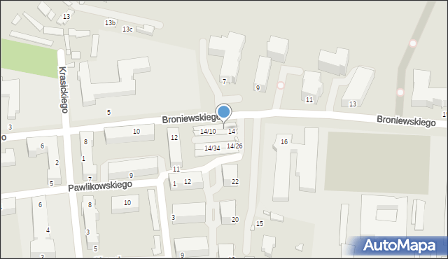 Piotrków Trybunalski, Broniewskiego Władysława, 14/5, mapa Piotrków Trybunalski