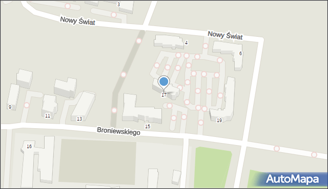 Piotrków Trybunalski, Broniewskiego Władysława, 17, mapa Piotrków Trybunalski