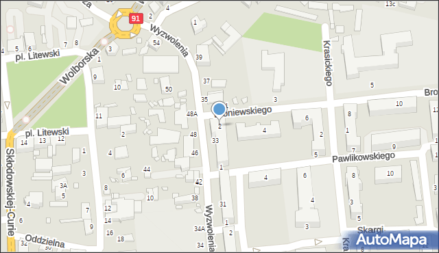 Piotrków Trybunalski, Broniewskiego Władysława, 2, mapa Piotrków Trybunalski