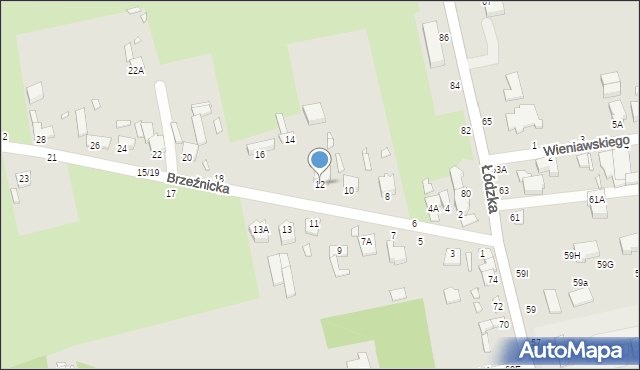 Piotrków Trybunalski, Brzeźnicka, 12, mapa Piotrków Trybunalski