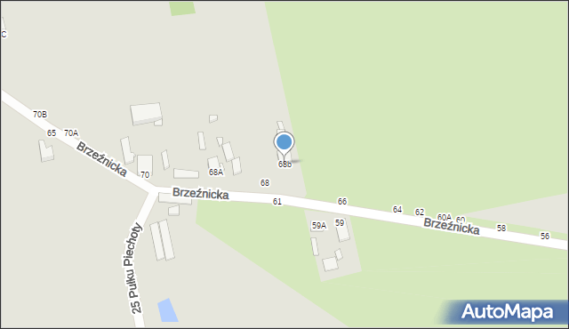 Piotrków Trybunalski, Brzeźnicka, 68b, mapa Piotrków Trybunalski
